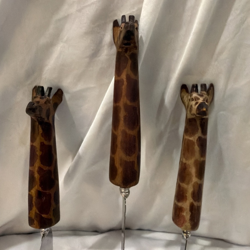Vintage Giraffe Handle Cheese Knife Set 3pc Stainless‎ Steel Sheffield England - Picture 2 of 5